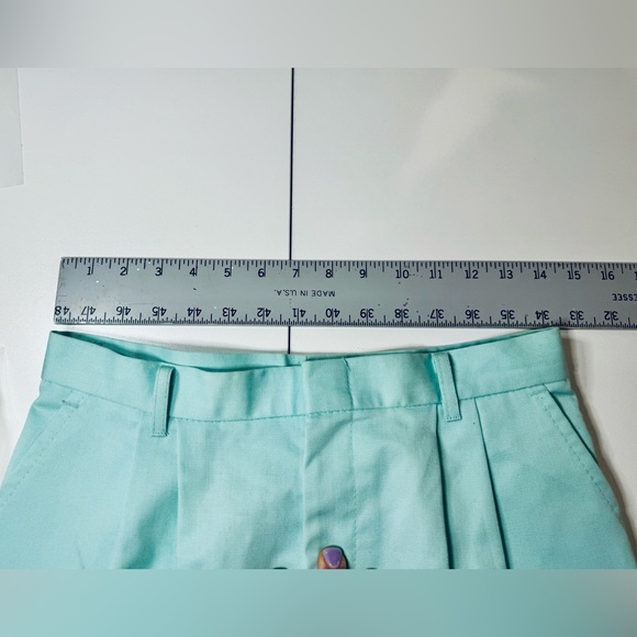 City Chic Vintage High Trouser Waist Pleated Dress Pant Sky Blue Teal SZ… - Picture 13 of 16